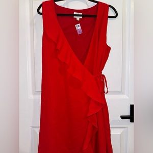 NWT Women’s Boutique Red Wrap Around Dress Size Large